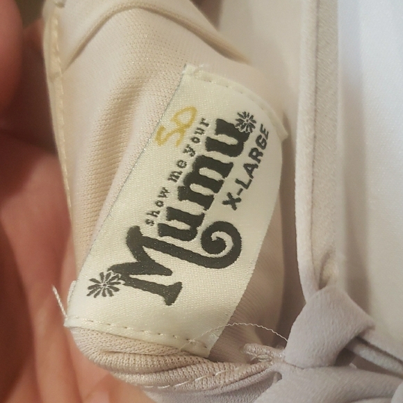 Show Me Your MuMu Godshaw Goddess Gown Dress Sz xl Show Me Your Ring Beige nwot - Picture 6 of 8